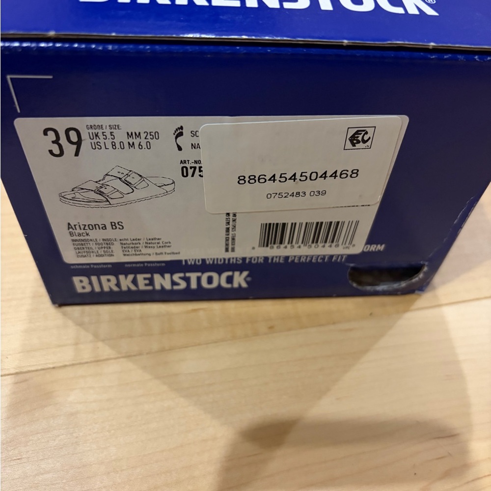 NEW Birkenstock Arizona Black Two-Strap Sandal - Picture 4 of 4
